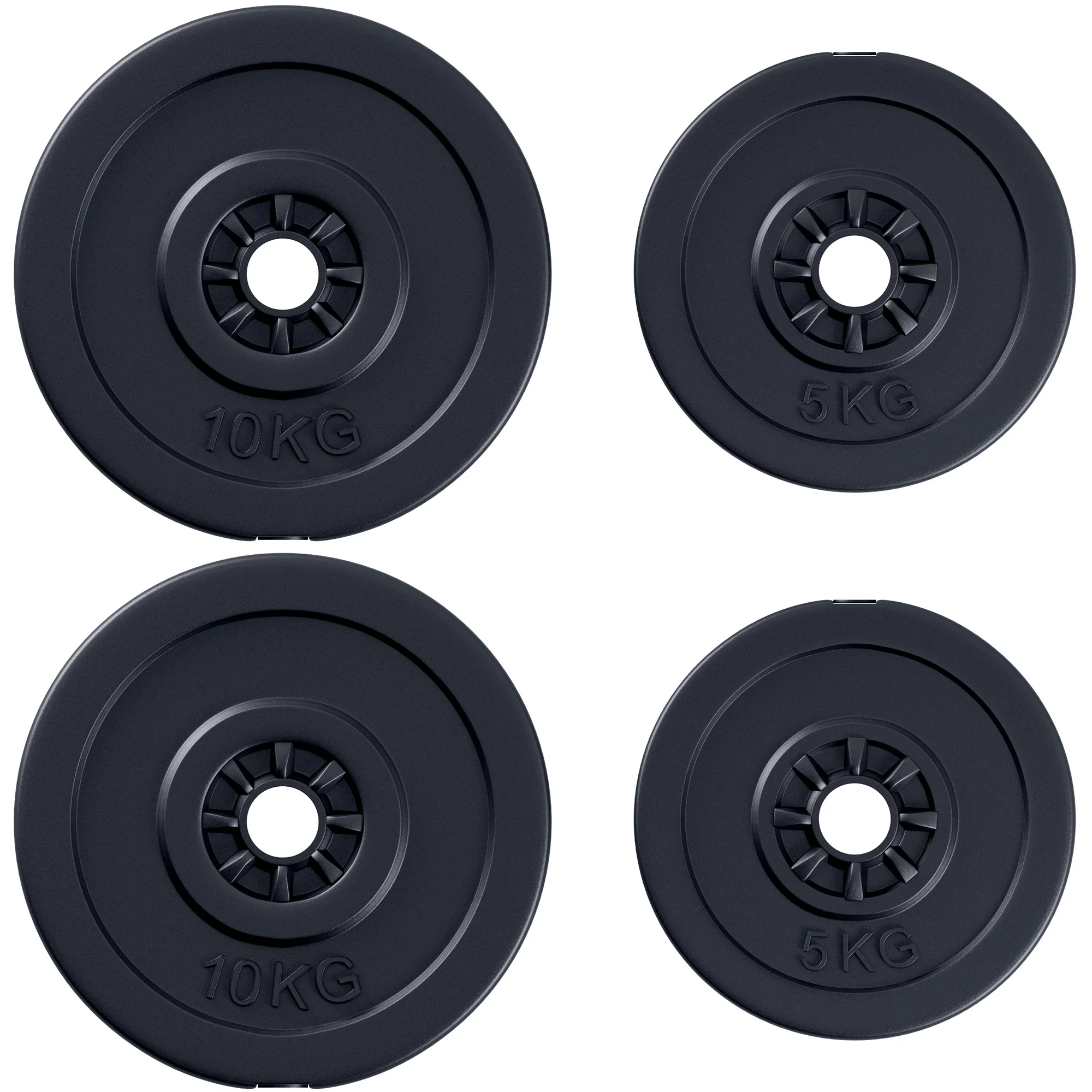 HOMCOM 4 disc weight set 5 kg 10 kg with hole Ø 25 mm for