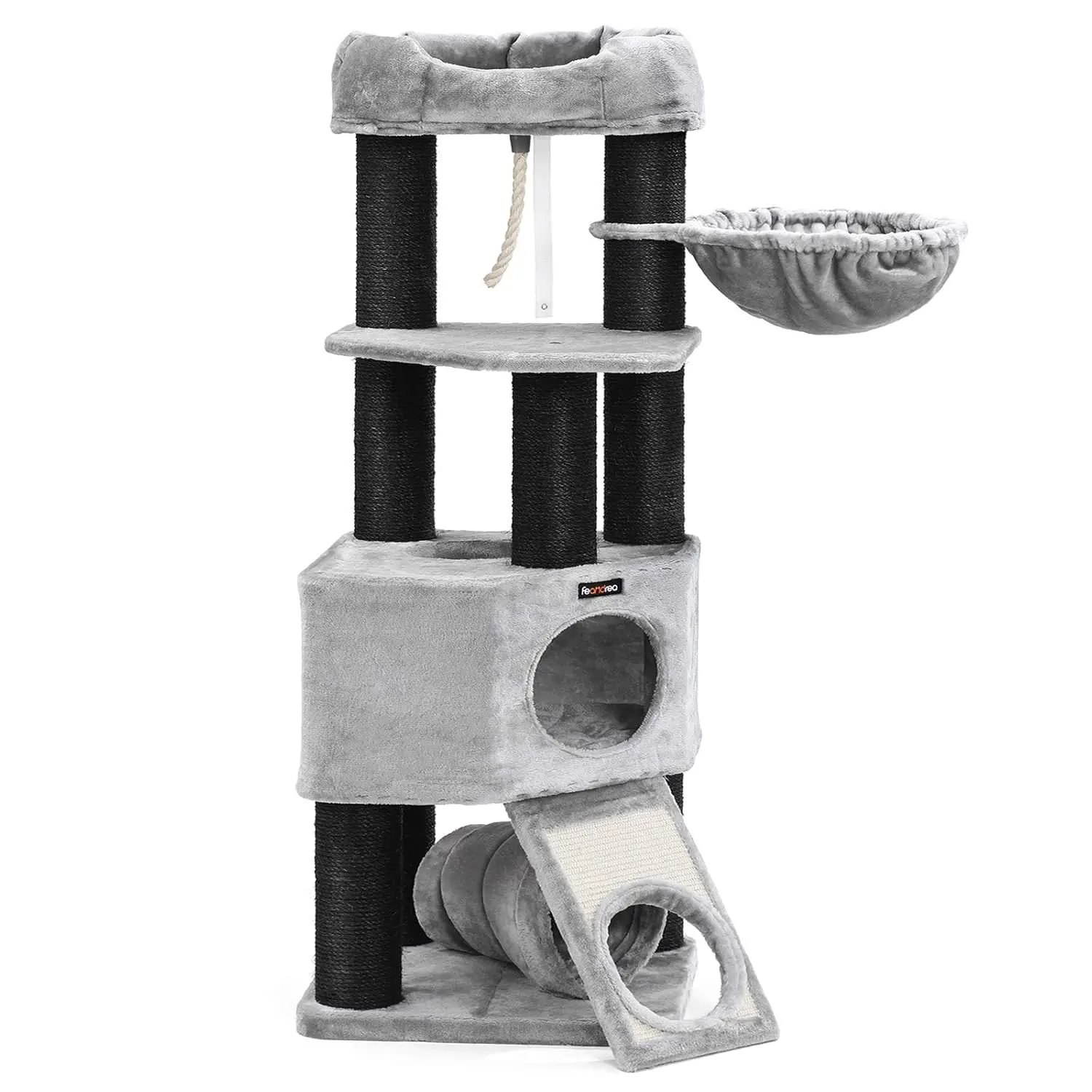 FEANDREA scratching post larger 141cm thick column stable tilt guard cat tree