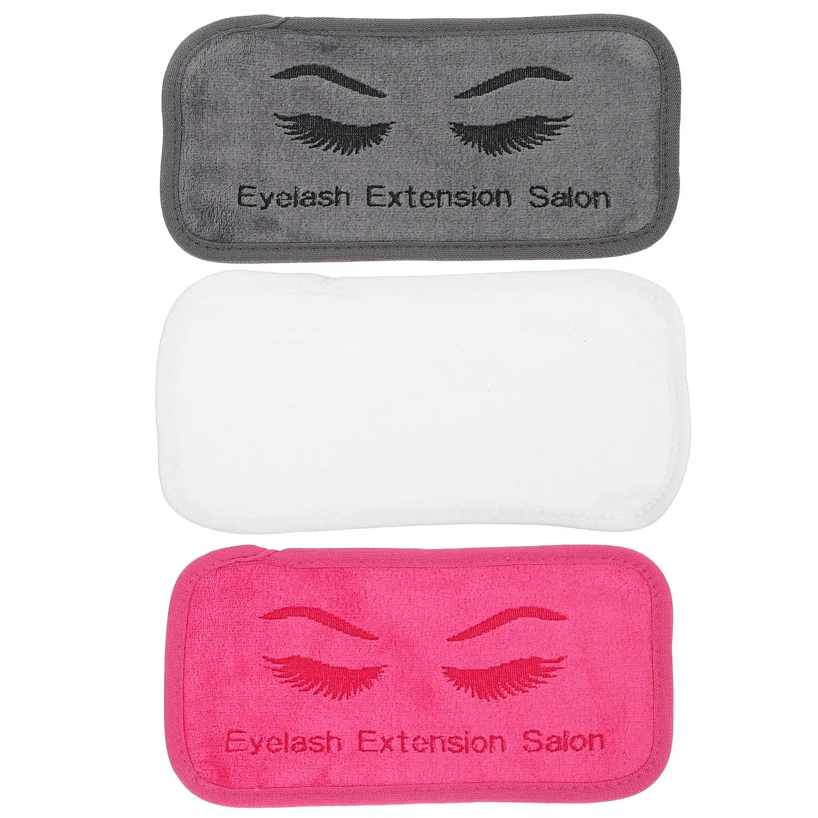 

3Pcs Eyelash Forehead Pad Grafting Tools Reusable Salon Grafting Forehead Pads False Lashes Headband Pink White Gray