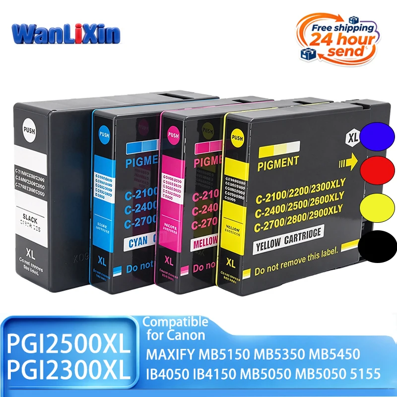PGI-2500XL PGI2500 PGI-2500 2500 Ink Cartridge Compatible for Canon MAXIFY MB5150 MB5350 MB5450 IB4050 IB4150 MB5050 MB5050 5155