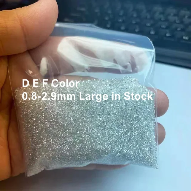 0.7-3.0mm Black White Melee Moissanite Excellent Cut 8H8A Round Cut Wholesale Price  For DIY jewelry Ring Earring Making