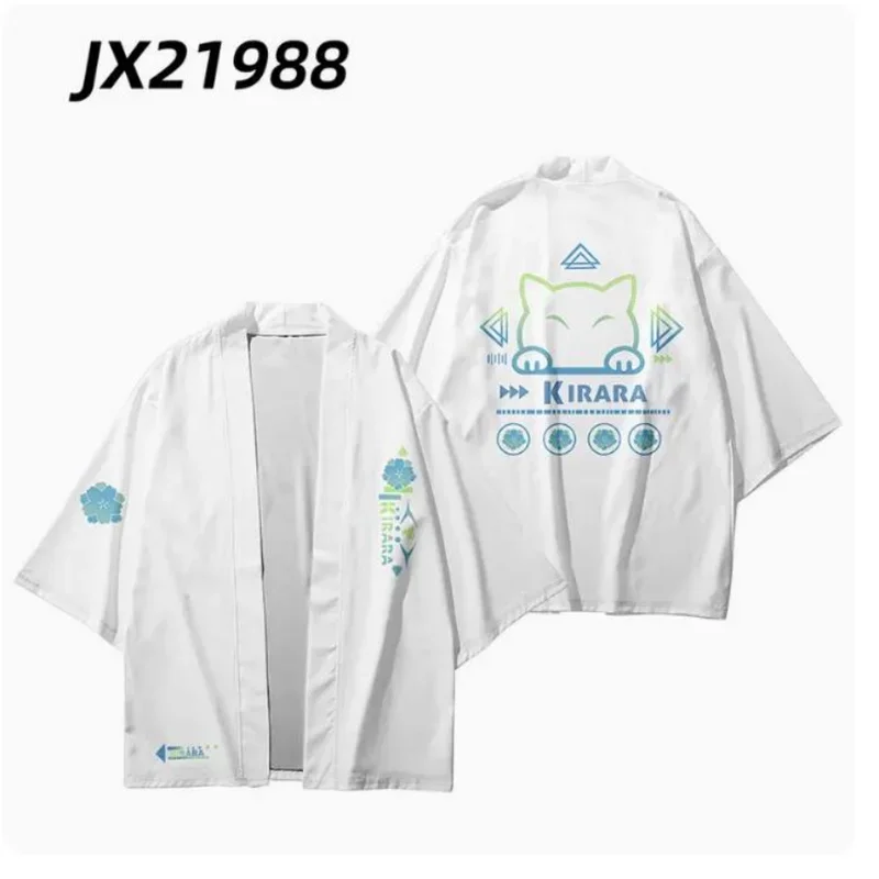 원신 임팩트 키라라 일본 애니메이션 기모노 하오리 유카타 코스프레, 여성 및 남성 패션, 여름 캐주얼 쿨 스트리트웨어 셔츠