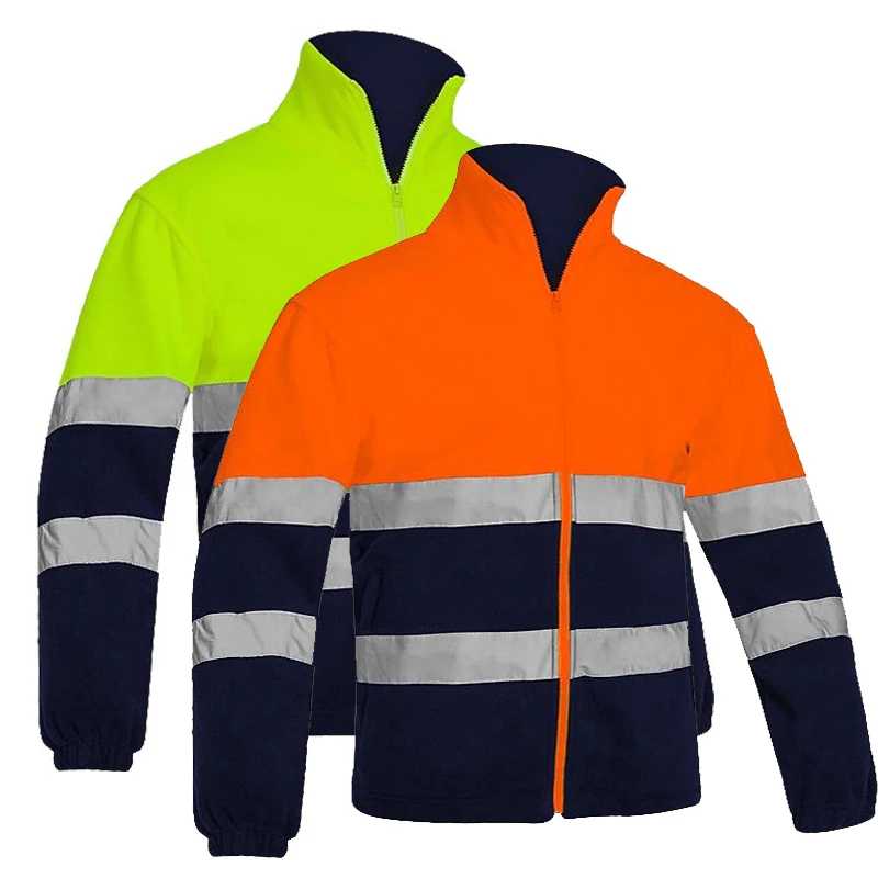 

Men's Two Tone High Visibility Reflective Polar Fleece Jacket Safety Jacket Warm Work Wear