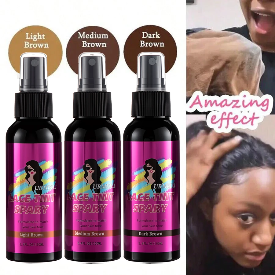 Lace Tint Spray For Wigs, Waterproof Lace Tint Melting Mousse Spray Concealer For Lace Closure Front Wigsg Maintenance