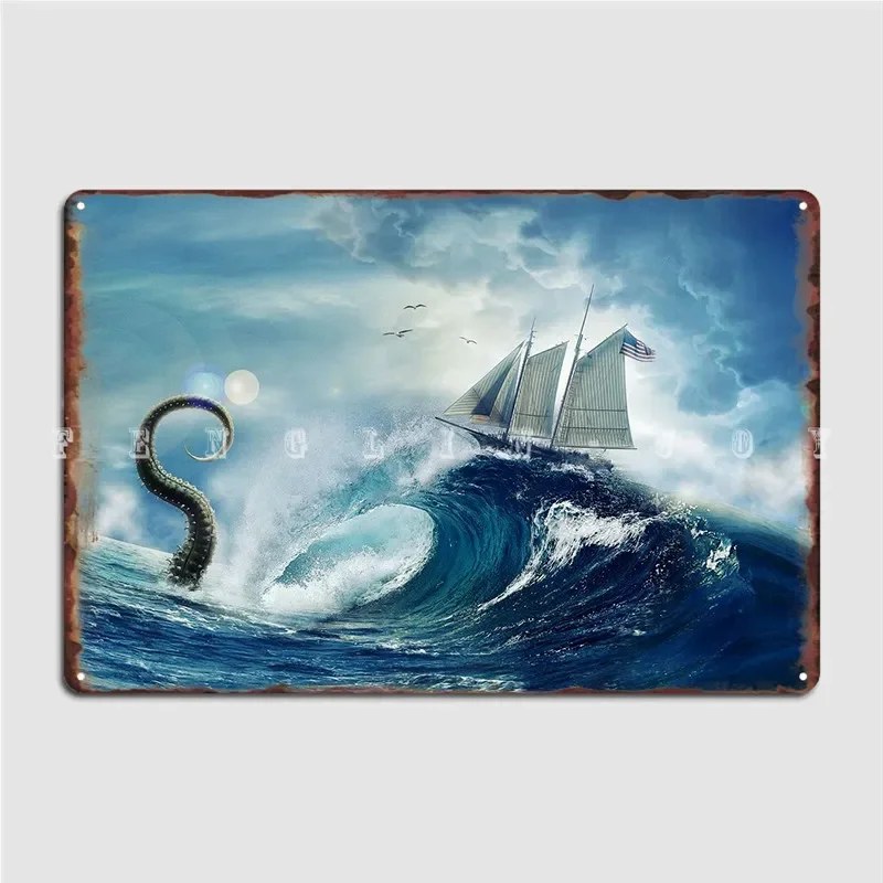 Waving Venture Poster Metal Plaque Club Home Wall Decoration Garage Decoration Tin Sign Poster