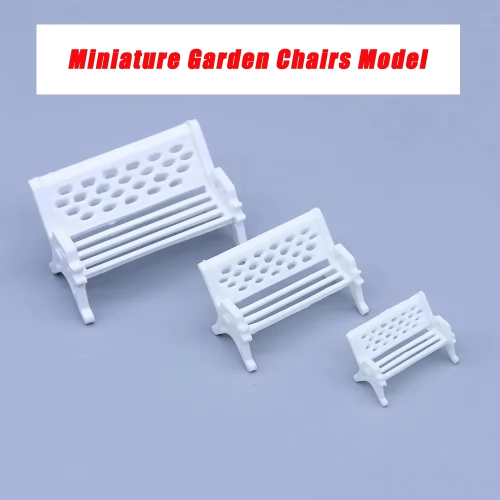 5 pçs cadeiras de jardim em miniatura modelo abs plástico parque banco brinquedos arquitetura construção paisagem diy fazendo para diorama