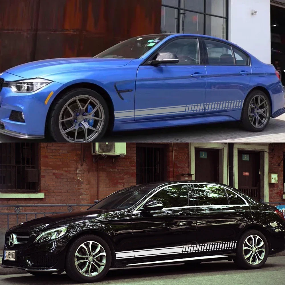 2PCS Universal Car Body Long Stripe Sticker Auto Accessories For Suzuki Volvo Tesla Skoda VW Volkswagen Smart Seat Subaru Toyota