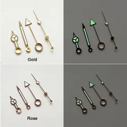 For NH34 Hands Green Luminous 4Pins GMT Hand Rose/Gold Watch Pointers for Nh34 Movement Accessories