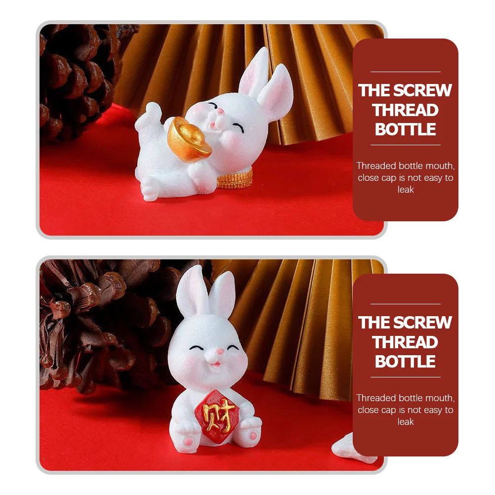 

6Pcs Resin Miniature Rabbit Year Decorations Cartoon Bunny Desktop Car Ornament Small Compact Micro Landscape Rabbit Figurine