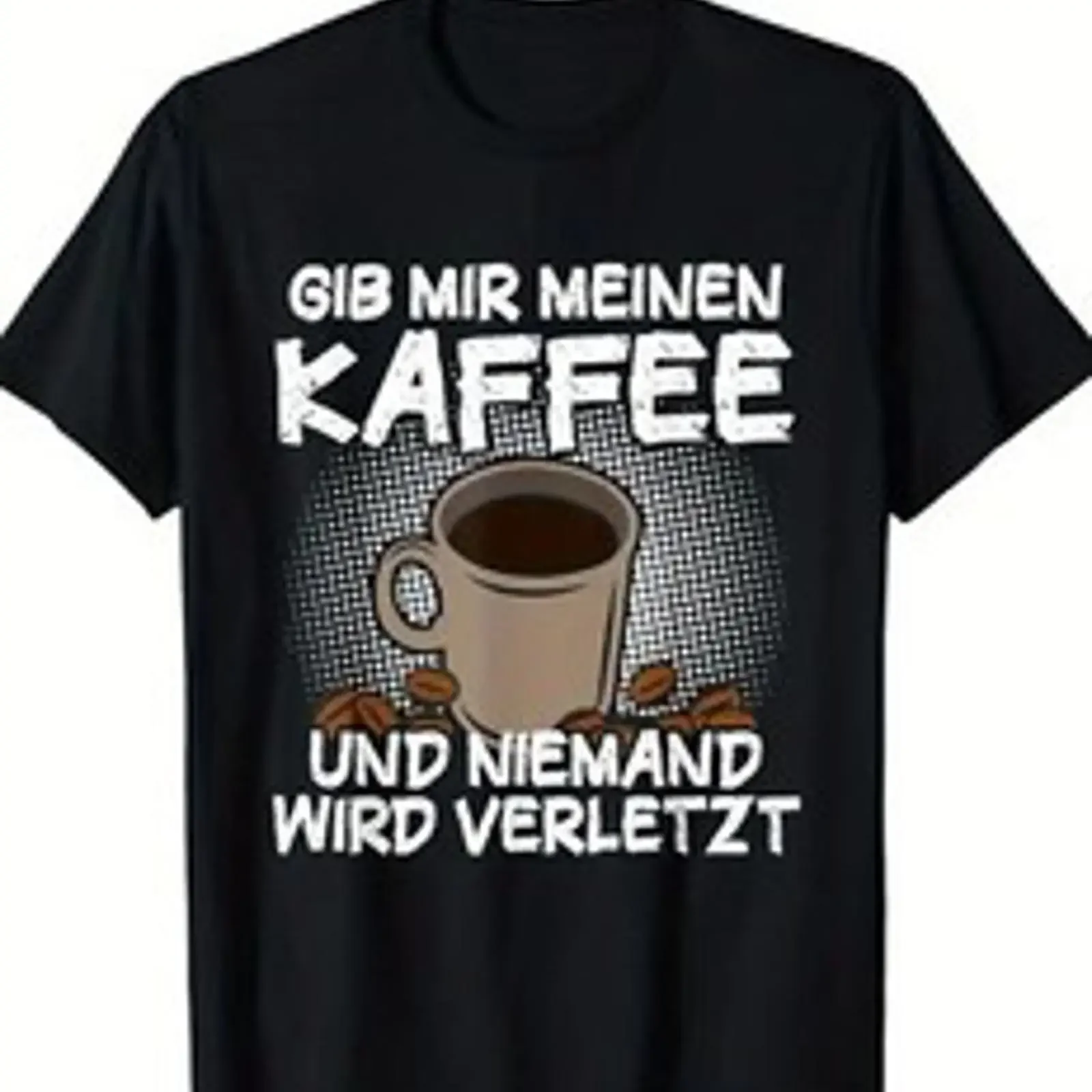 Gib mir meinen Kaffee Herren Fun T Shirt bis 8XL Lustiger Spruch vintage Washed Versatile homme Breathable Soft streetwear
