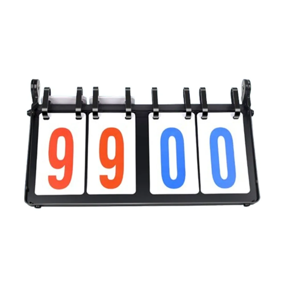 

4-Digit Digital Sports Scoreboard Plastic Foldable Score Counter Waterproof Stable Base Tabletop Scoreboard Competition Use