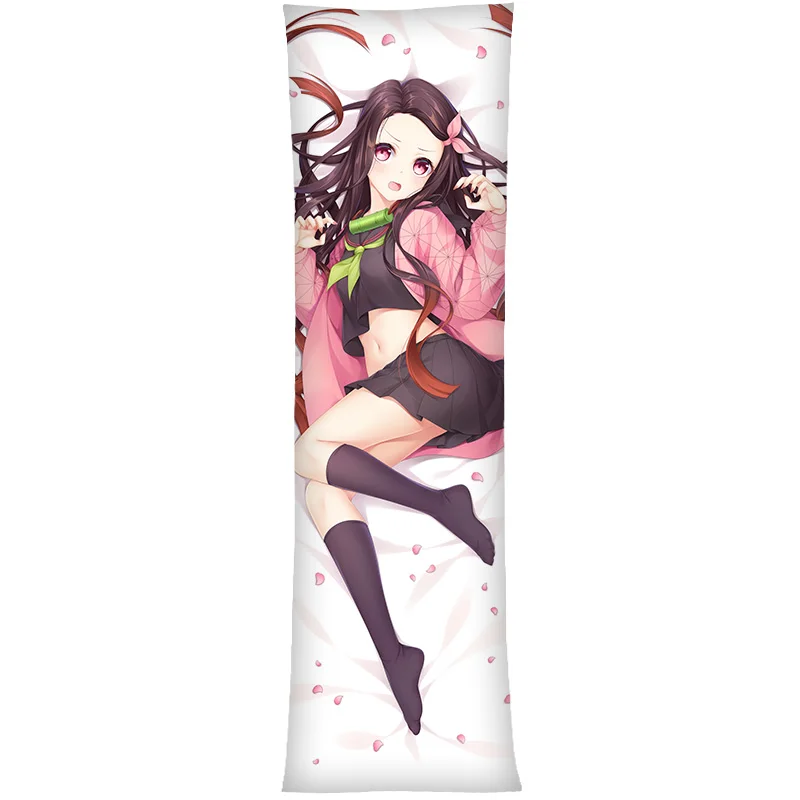 Anime Dakimakura Demon Slayer Kamado Nezuko 160*50CM poszewka na poduszkę przytul Body pluszowa poduszka futerał długa poduszka poszewka na pościel Sexy