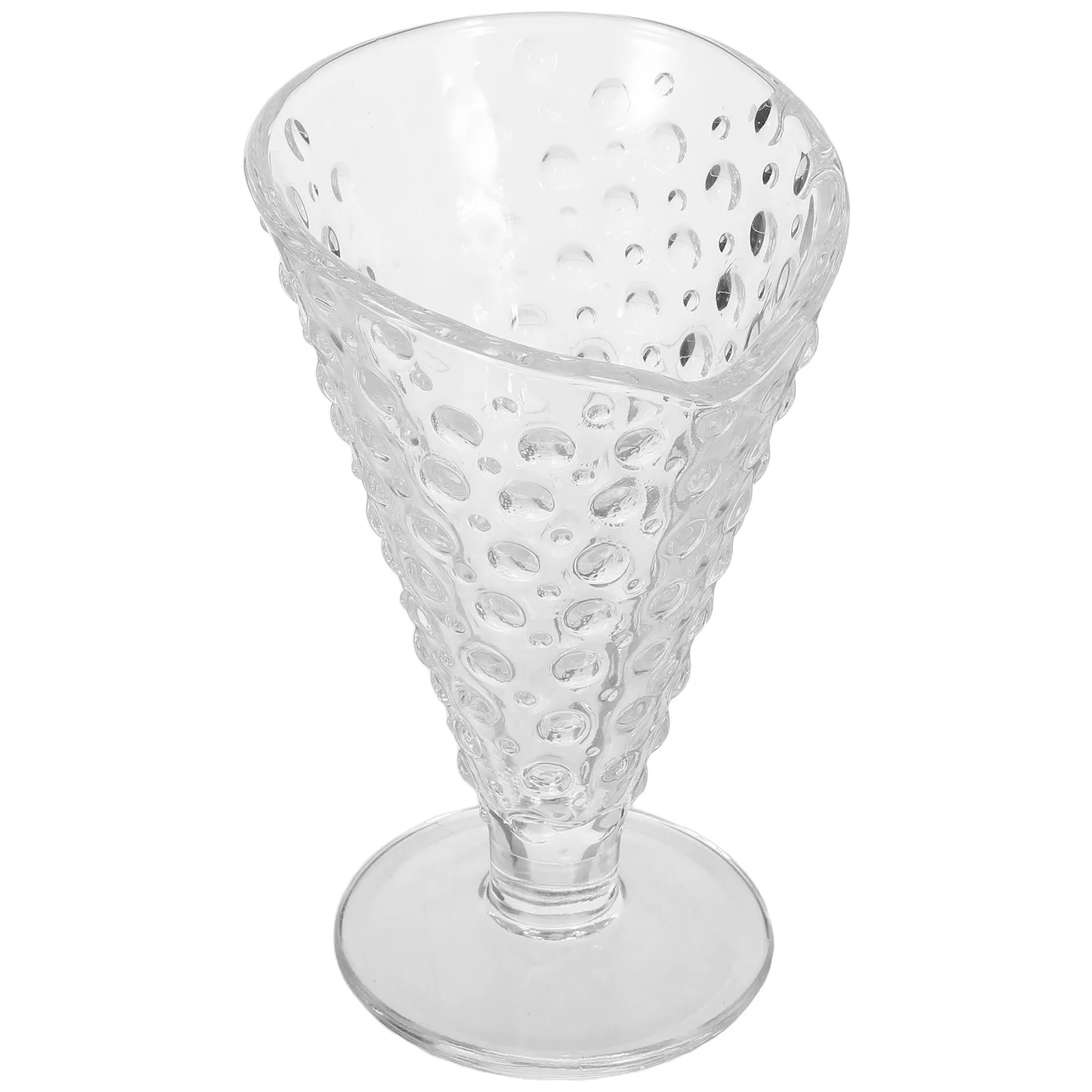 1Pcs Premium Glass Ice Cream Cup 240Ml Transparent Novel Shape Juice Milk Tea Holder for Home Coffee Shop Restaurant