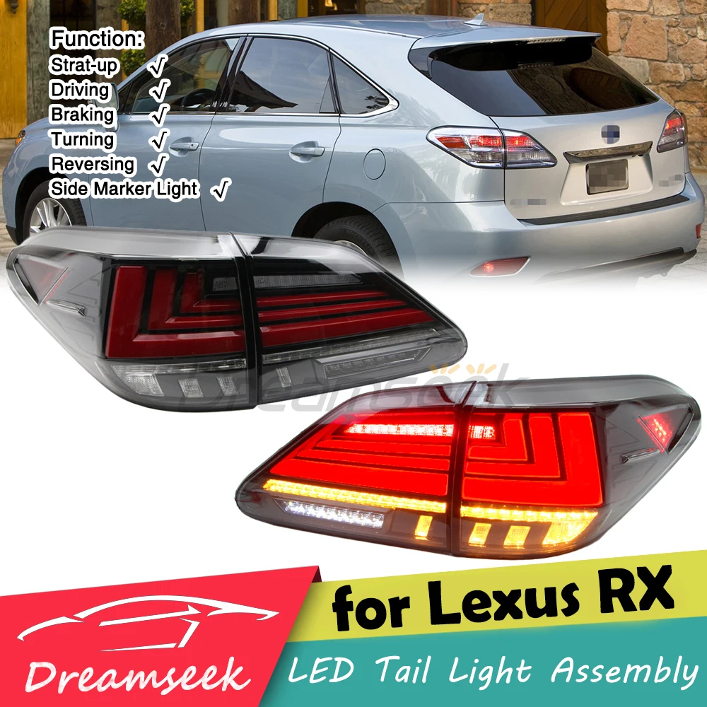 Pair LED Rear Brake Tail Light Assembly For Lexus RX 350 F 450h AL10 2010-2015 Reverse With Sequential Dynamic Turn Signal Lamp