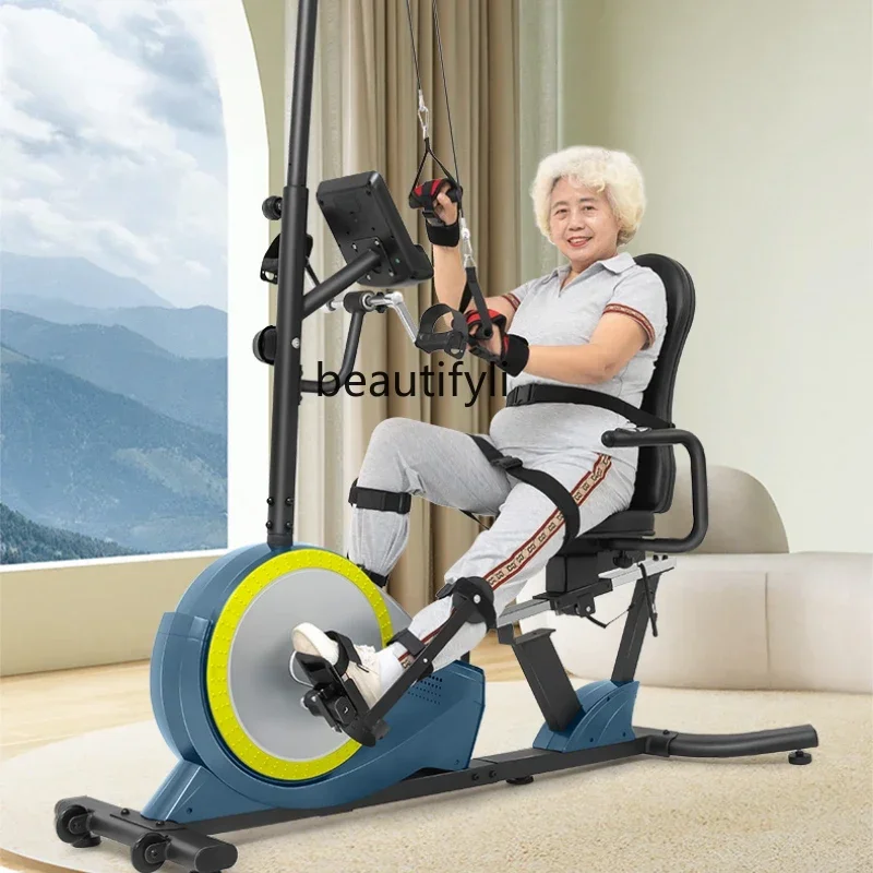 

Horizontal exercise bike Household upper and lower limb active and passive rehabilitation training equipment Bicycle