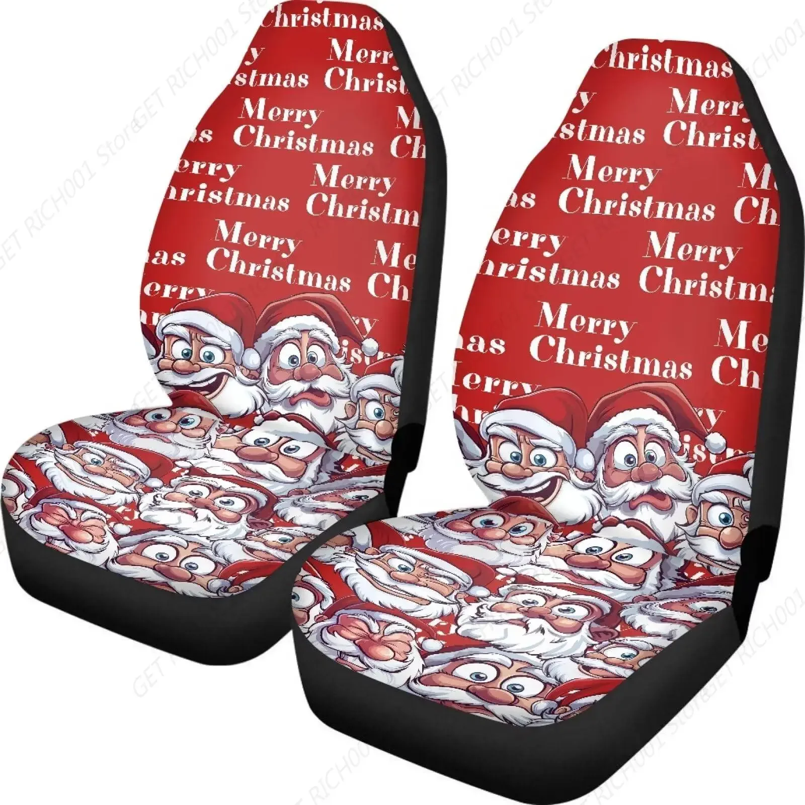 Fundas asiento coche con estampado Papá Noel para mujer, accesorios impermeables para coche, Protector asiento lanterna, fondo
