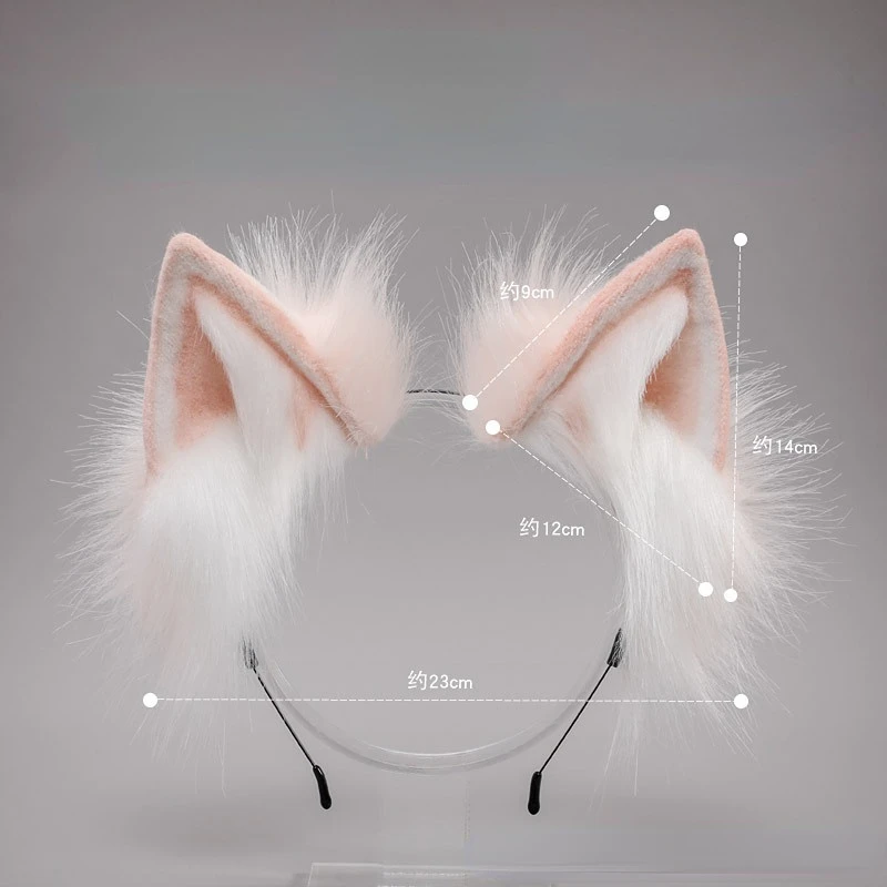 Kawaii Cat Orelhas Headwear para Meninas, Fox Ear Headband, Acessórios para Cabelo, Cosplay Hair Hoop, Festa de Halloween, Role Play, Costume Props