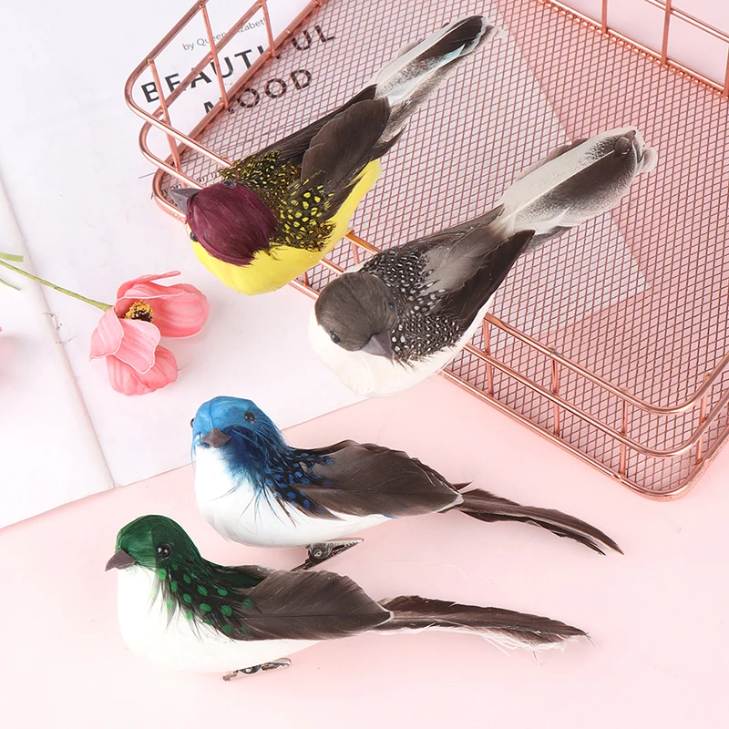 1Pcs 3D Fake Craft Birds Artificial Foam Feathers Birds Home Garden Wedding  Birthday Party  Home Decor Fake Sparrow