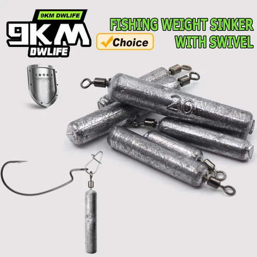 9KM 5-20 piezas Drop Shot plomo pesas de pesca para aparejo gratuito Jika Rig pesca plomo para pesca de lubina agua salada agua dulce