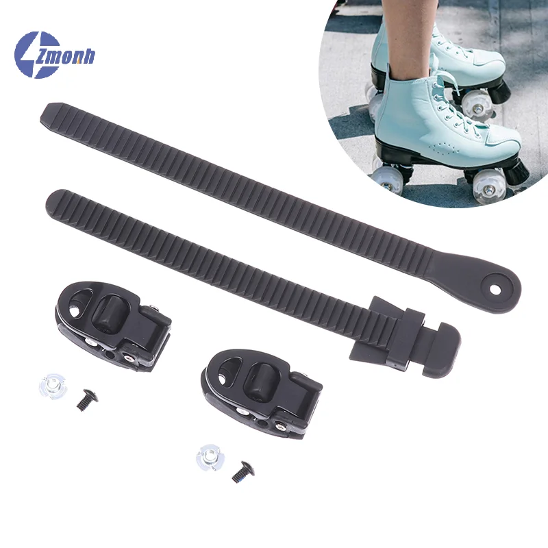 

New！1/2Set Roller Ratchet Skates Speed Ratchet Skate Straps Fixing Buckle With Screws Ankle Belt Tape Roller Skates Fixed Band