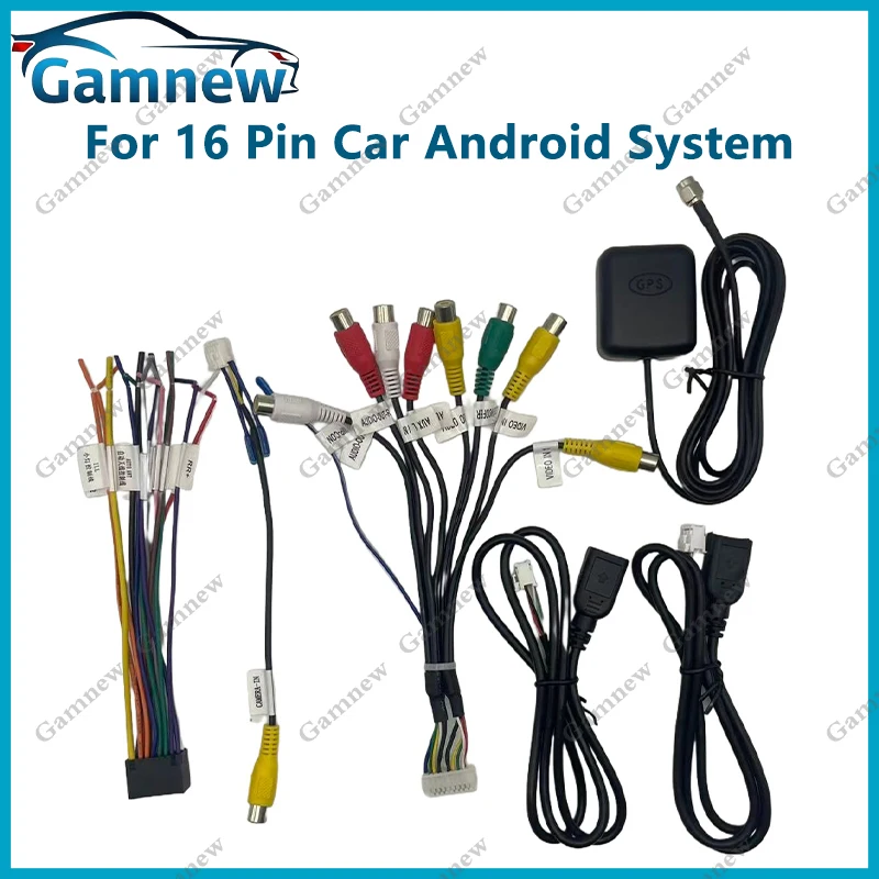 

Комплект жгутов проводов, USB-адаптеры, GPS-антенна, Video Audio Aux RCA, разъем микрофонного вентилятора, кабель Wi-Fi, для 16-контактной автомобильной системы Android