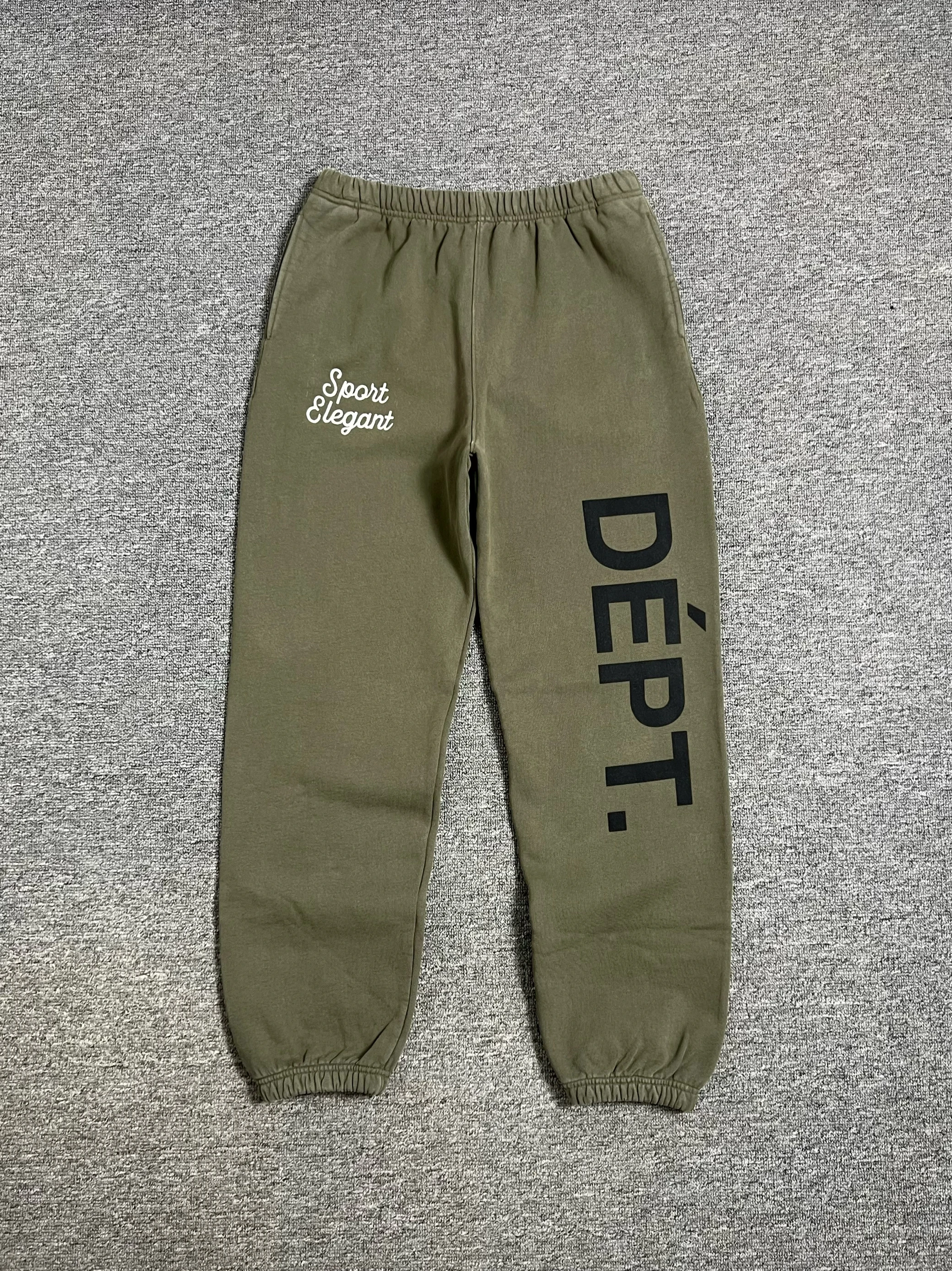 

T Dept Faded Olive Sweatpants Embroidered Lettering Youth Faion Long Trousers mid Waist Wide Leg Sports Wear Autumn