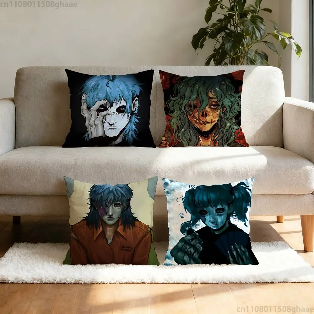 

Sally Face Pillow Case Anti-dustmite Pillowcase Invisible zipper silky short plush Sofa cushion cover