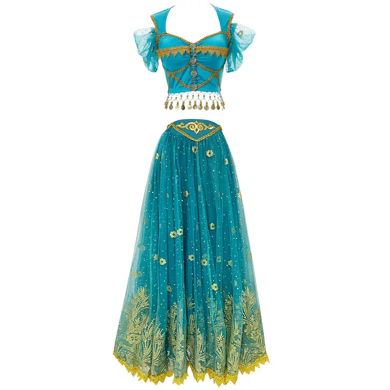 ZXCVBN123 Der Film Aladdin Jasmin Prinzessin Kleid Cosplay Esotische Tanz Bauchtanz KostüMe Wen Frauen ZXCVBNM987