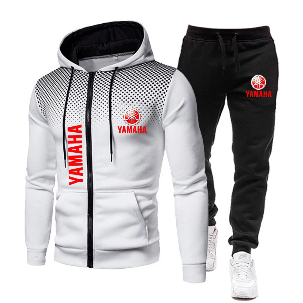 La popular ropa deportiva de dos piezas con logo Yamaha para hombre 2025, ropa para correr, ropa deportiva, sudadera con capucha, sudadera con cremallera,