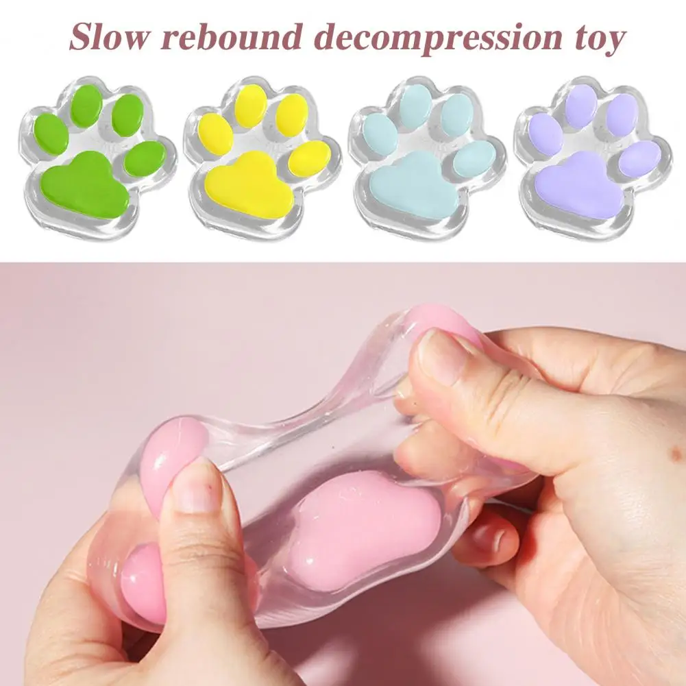 1Pc Cat Paw Shape Toy Long-lasting Cat Paw Squeeze Toy Portable Soft Cat Paw Stress Relief Toy for Kids Teens Adults Squeeze