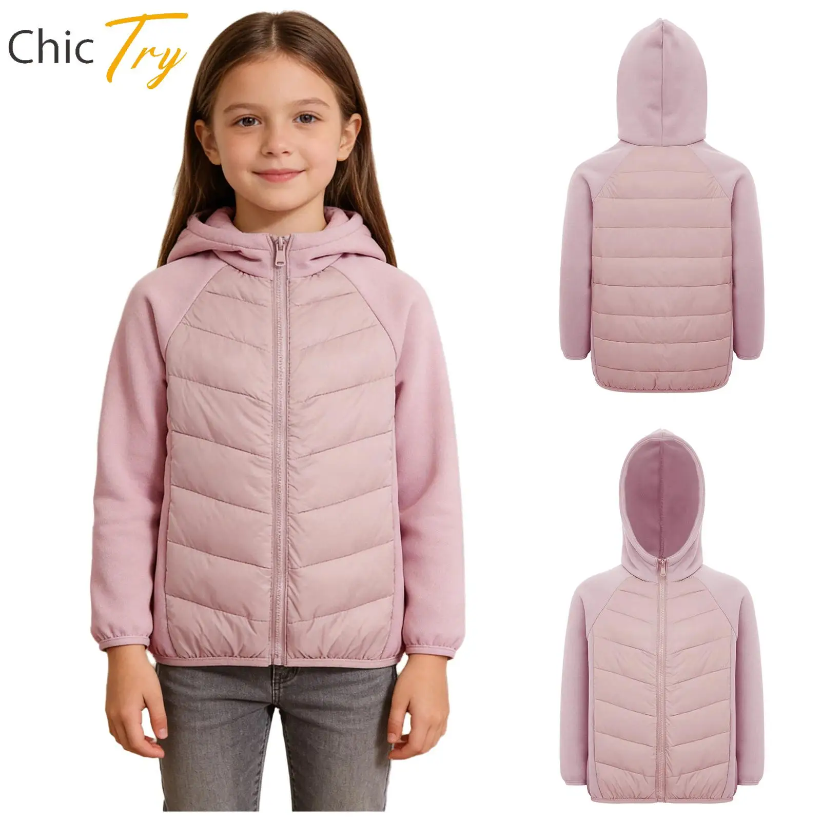 Piumino da sci con cappuccio per bambini, ragazzi e ragazze, abbigliamento sportivo da esterno, maniche lunghe, felpa con cappuccio, piumino con tasche per l'uso quotidiano casual