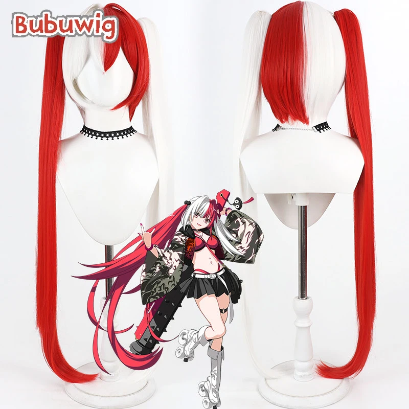 parrucca-sintetica-bubuwig-per-cosplay-di-matsunaga-danjou-fate-fgo-100cm-rosso-e-bianco-misto-coda-di-cavallo-resistente-al-calore