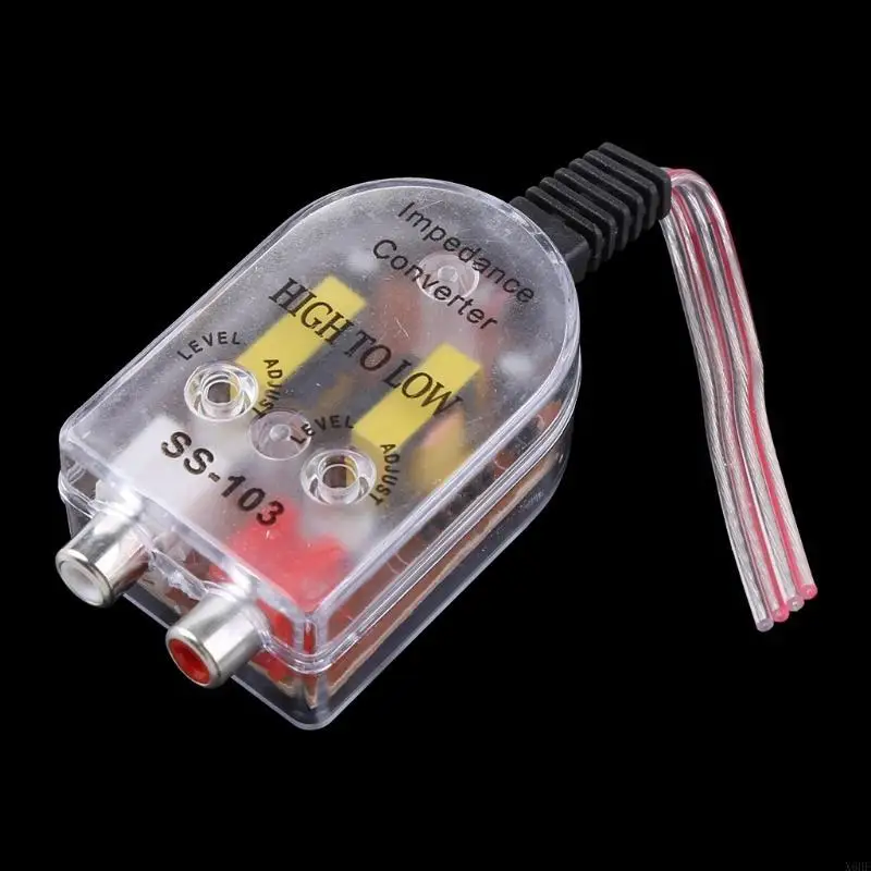 X6HF 12V Amplifier Otomatis RCA Speaker Adaptor Konverter Output Tingkat Tinggi Ke Rendah