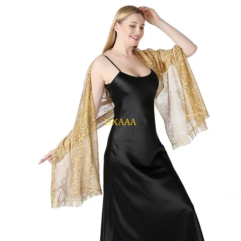 

DXAA Elegant Bridal Shawl for Wedding Dress Overlay Lace for Wedding Bride Multipurpose for Wedding Dress Wrap