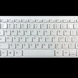White Hebrew laptop/desktop keyboard alphabet sticker with transparent background