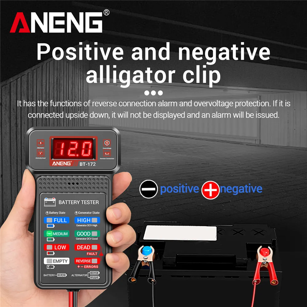 12V Automobile Battery Tester Car Battery Test Voltage Mini Internal Resistance Detector High-precision Battery Test LED Display