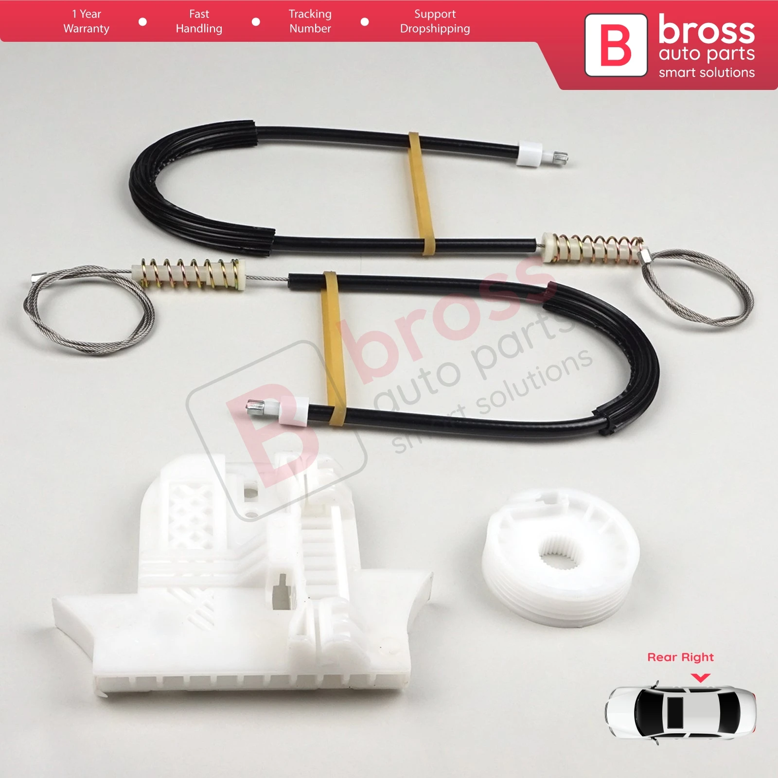 Bross قطع غيار السيارات BWR1019 الطاقة الكهربائية مجموعة إصلاح ضابط النافذة الخلفية الباب الأيمن لفورد مونديو MK4 2008-2014