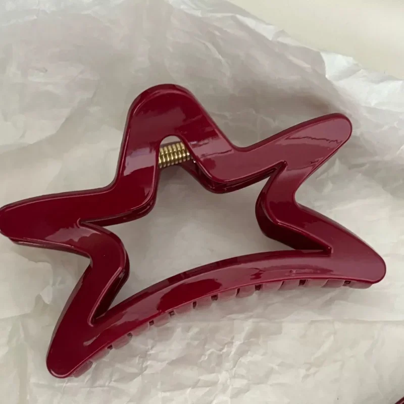 Red Series Heart shape Butterfly Hair Accessories Star Shape Shark Clip Updo Pin Hair Claw Christmas Party Crab Hair Pins