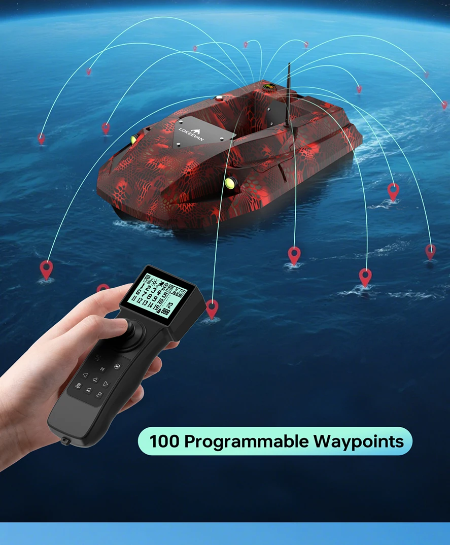 D50E GPS-Köderboot 15600 MAH*2, mit Sonarsonde – Wassertiefe und Temperatur, GPS + Beidou Dual-Positionierungssystem Angelboot – Detail 9