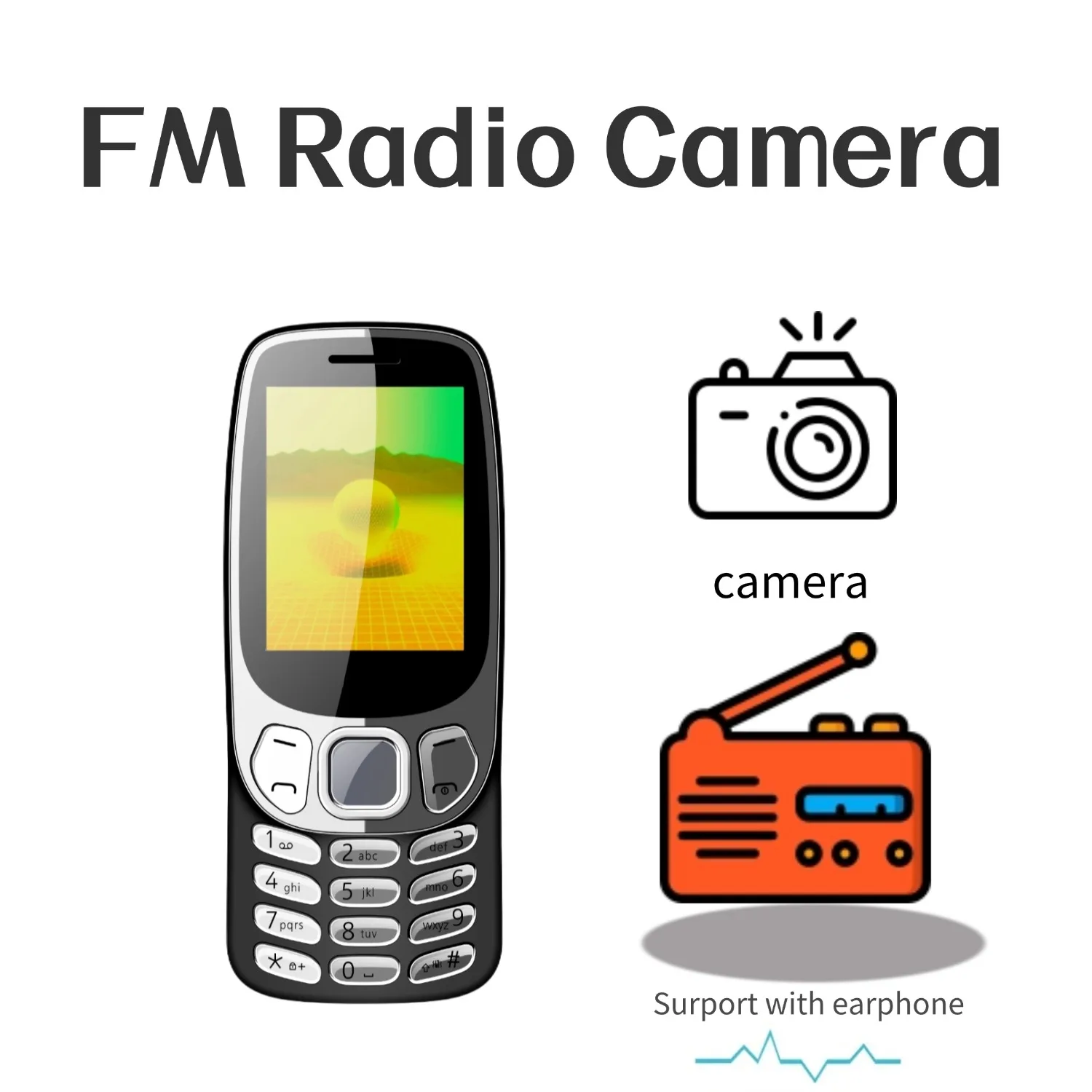 Mafam S3210 شاشة كبيرة منخفضة الإشعاع 2.4 بوصة GMS 2G بلوتوث ثنائي الشريحة عمر البطارية مفتاح كبير ميزة بأسعار معقولة الهاتف