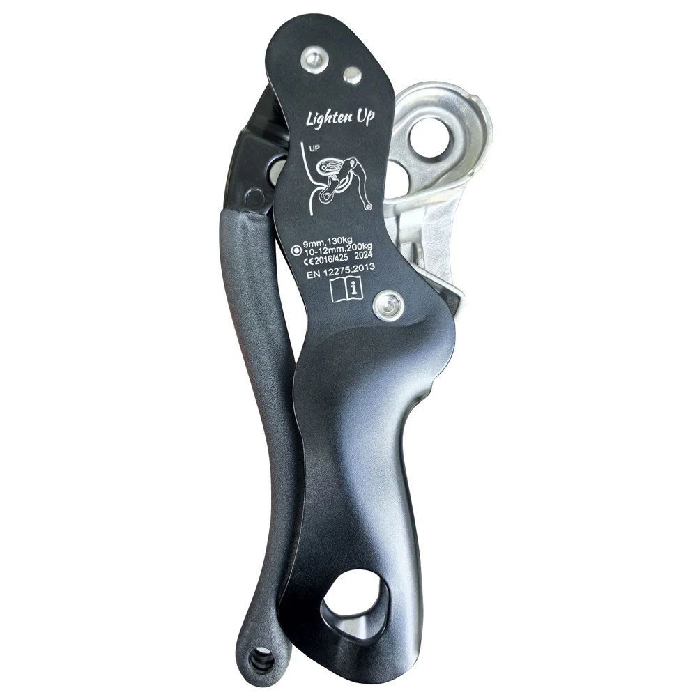 

LIGHTEN UP Outdoor Rock Climbing Descender with CE Self-braking Stop Rope Clamp Grab Descender Climbing Carabiner Climbing Acces