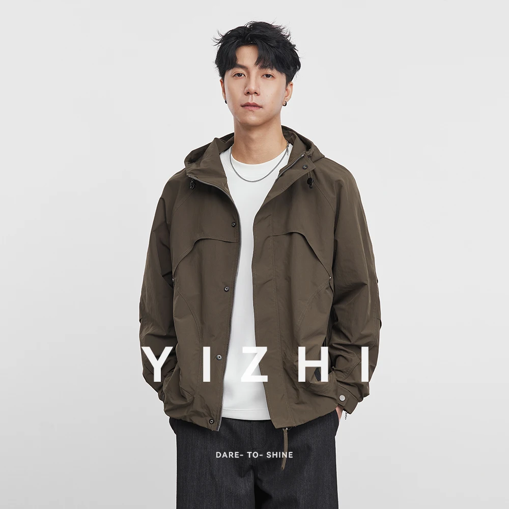 

2025 Autumn New Men's Hooded Jacket Workwear Jacket Youth Sports Outdoor Fishing Windproof Men's Jacket Tops