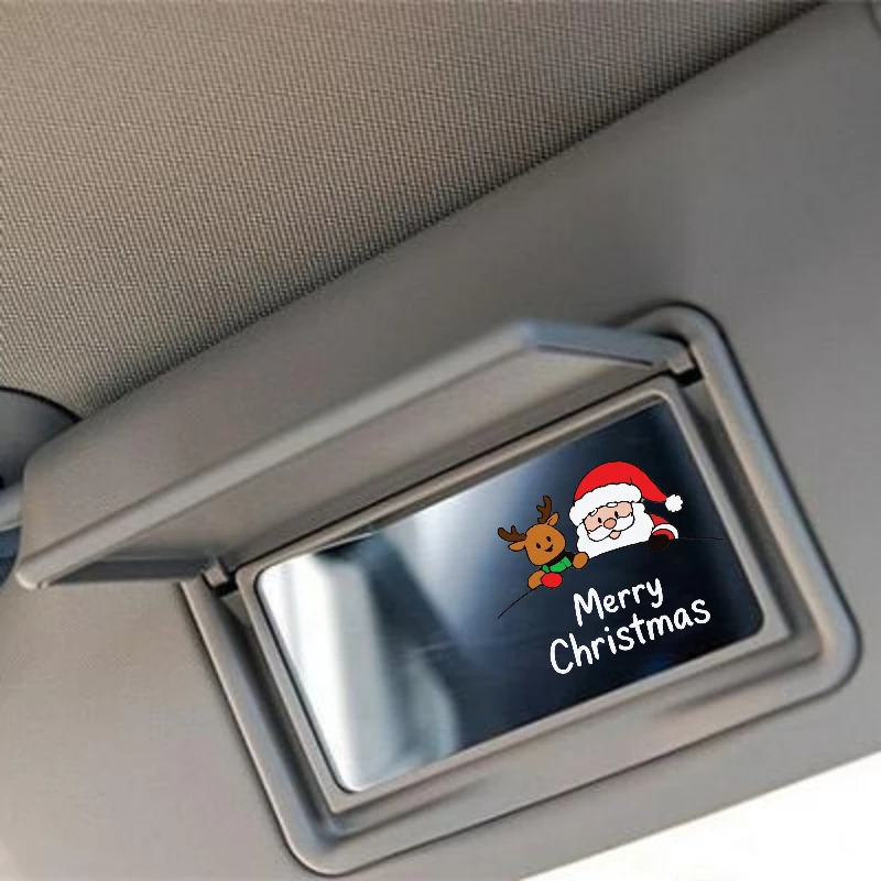 

Праздничные рождественские наклейки: очаровательный Санта-Клаус и олень для автомобильных зеркал заднего вида, зеркал для макияжа, велосипедов и ноутбуков.