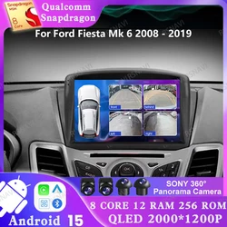 Android 15 Car Radio For Ford Fiesta Mk 6 2008 - 2019 Viedo Player DSP 5G WIFI Wireless Carplay Auto Multimedia 2DIN Qualcomm BT