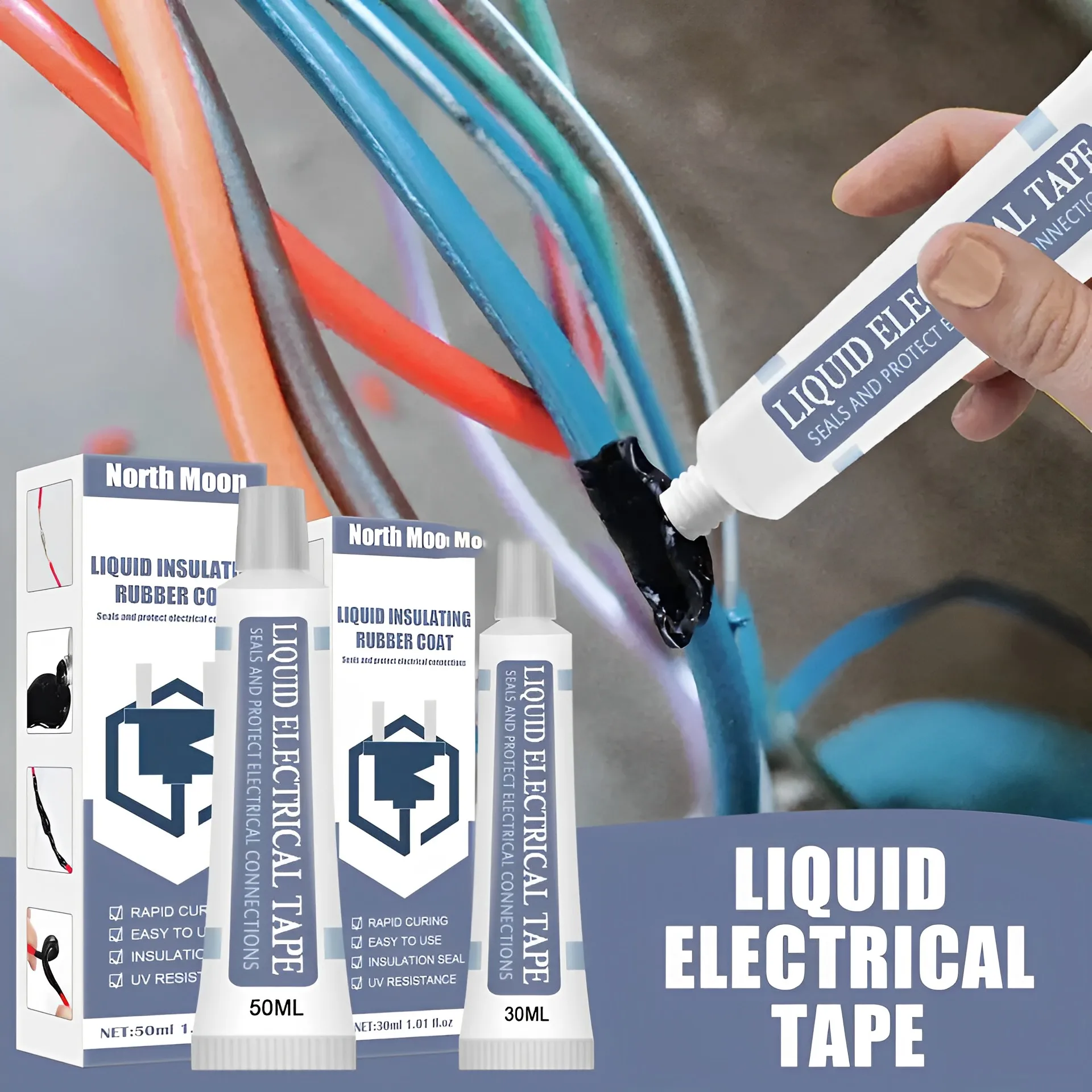 30ML Liquid Insulating Tape Repair Rubber Electrical Wire Cable Coat Fix Line Glue Waterproof Seal Temperature Resistant Paste