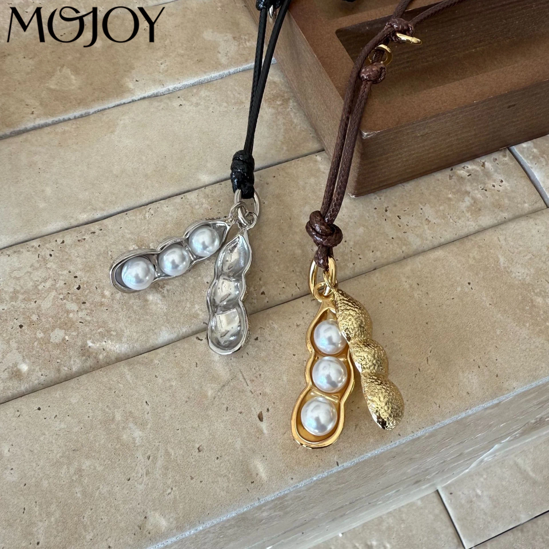 

MOJOY Creative Pea Pod Peanut Long Necklaces For Women New Trend Sweater Rope Chain Jewelry Accessory Party Gift Wholesale