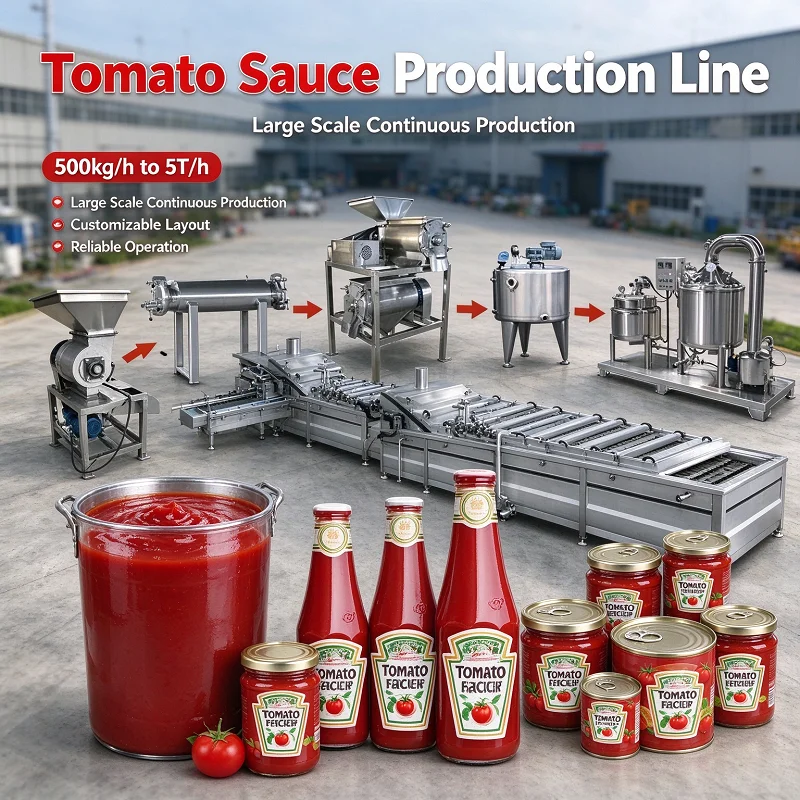Tomato Ketchup Production Line Tomato Paste Milling Machine Jacketed Cooking Tank Homogenizer Sauce Making Equipment