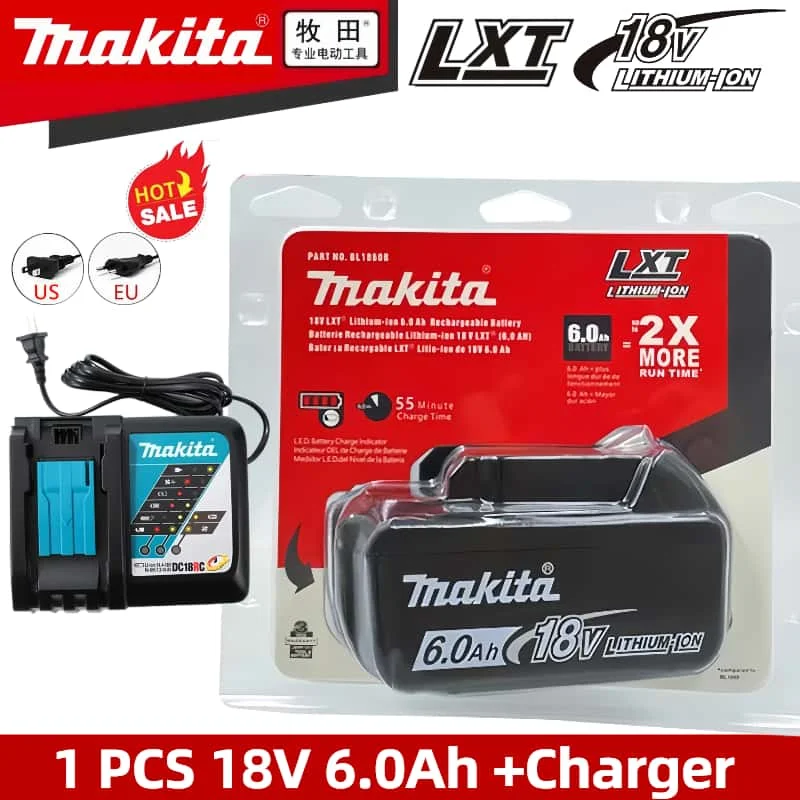 

Genuine Makita 18V 6.0Ah Battery BL1860B Compatible with DDF487 DDF486 DTW700 XWT17Z DTW600 DGA404 - 18650 Cells & Star Shield