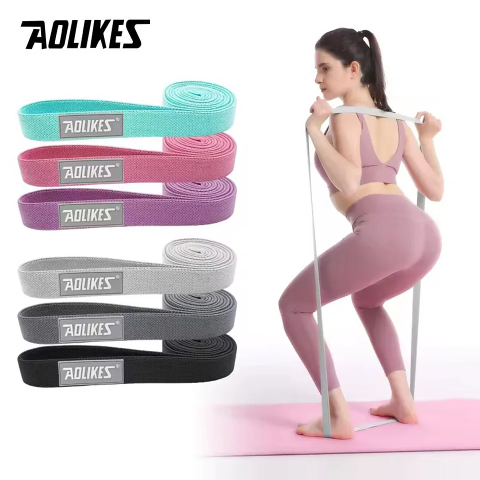 AOLIKES 3PCS Long Resistance Bands Set Yoga Pull Up Booty Hip Workout Loop Elastic Band Gym Training Exercis Equipment for Home