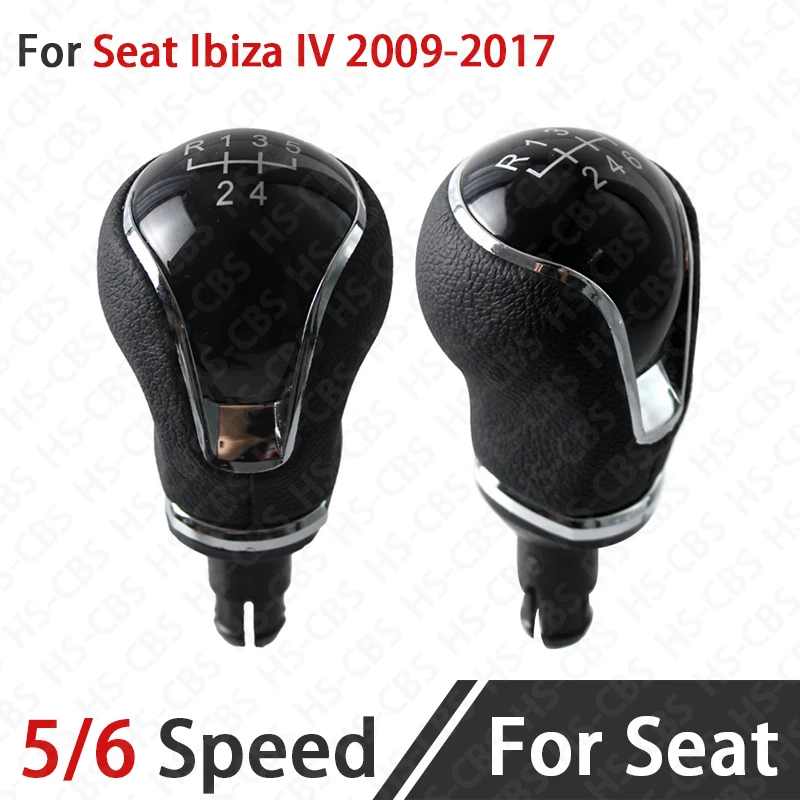 

5 6 Speed Car Gear Stick Shift Knob Lever Head Replacement Part For Seat Ibiza IV 2009-2017 Car Interior Accessories